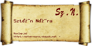Sztán Nóra névjegykártya