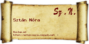 Sztán Nóra névjegykártya