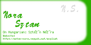 nora sztan business card